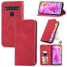 For TCL 10L Retro Skin Feel Magnetic Horizontal Flip Leather Phone Case(Red) - 1