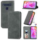 For TCL 10L Retro Skin Feel Magnetic Horizontal Flip Leather Phone Case(Gray) - 1