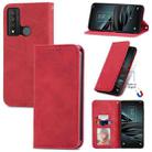 For TCL 20 XE Retro Skin Feel Magnetic Horizontal Flip Leather Phone Case(Red) - 1