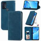 For TCL 20B Retro Skin Feel Magnetic Horizontal Flip Leather Phone Case(Blue) - 1