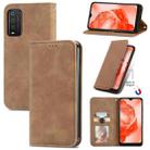 For TCL 205 Retro Skin Feel Magnetic Horizontal Flip Leather Phone Case(Brown) - 1