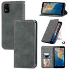 For ZTE Blade A31 Retro Skin Feel Magnetic Horizontal Flip Leather Phone Case(Gray) - 1