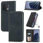 For OnePlus 10 Pro Retro Skin Feel Magnetic Horizontal Flip Leather Phone Case(Black) - 1