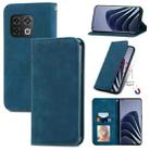 For OnePlus 10 Pro Retro Skin Feel Magnetic Horizontal Flip Leather Phone Case(Blue) - 1