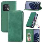 For OnePlus 10 Pro Retro Skin Feel Magnetic Horizontal Flip Leather Phone Case(Green) - 1