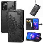 For OPPO K9s Mandala Flower Embossed Horizontal Flip Leather Phone Case(Black) - 1