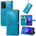 For OPPO K9s Mandala Flower Embossed Horizontal Flip Leather Phone Case(Blue) - 1