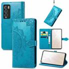 For OPPO Realme GT Explorer Master Mandala Flower Embossed Flip Leather Phone Case(Blue) - 1