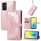 For vivo S10e Mandala Flower Embossed Horizontal Flip Leather Phone Case(Rose Gold) - 1