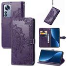 For Xiaomi 12 Pro Mandala Flower Embossed Horizontal Flip Leather Phone Case(Purple) - 1