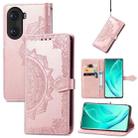For Honor 60 Pro Mandala Flower Embossed Horizontal Flip Leather Phone Case(Rose Gold) - 1