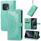 For OnePlus 10 Pro Mandala Flower Embossed Horizontal Flip Leather Phone Case(Green) - 1