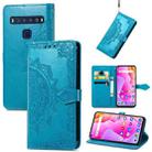 For TCL 10L Mandala Flower Embossed Horizontal Flip Leather Phone Case(Blue) - 1