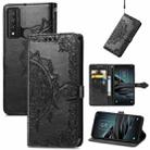 For TCL 20 XE Mandala Flower Embossed Horizontal Flip Leather Phone Case(Black) - 1