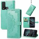 For TCL 20 XE Mandala Flower Embossed Horizontal Flip Leather Phone Case(Green) - 1