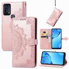 For TCL 20B Mandala Flower Embossed Horizontal Flip Leather Phone Case(Rose Gold) - 1