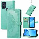 For TCL 20B Mandala Flower Embossed Horizontal Flip Leather Phone Case(Green) - 1