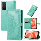 For TCL 205 Mandala Flower Embossed Horizontal Flip Leather Phone Case(Green) - 1