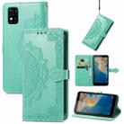 For ZTE Blade A31 Mandala Flower Embossed Horizontal Flip Leather Phone Case(Green) - 1