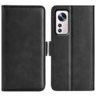 For Xiaomi 12 Dual-side Magnetic Buckle Flip Leather Phone Case(Black) - 1