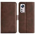 For Xiaomi 12 Dual-side Magnetic Buckle Flip Leather Phone Case(Brown) - 1