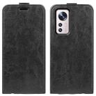 For Xiaomi 12 R64 Texture Vertical Flip Leather Phone Case(Black) - 1