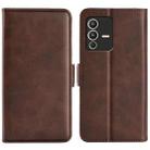 For vivo S12 Pro Dual-side Magnetic Buckle Flip Leather Phone Case(Brown) - 1