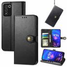 For OPPO K9s Solid Color Leather Buckle Phone Case(Black) - 1