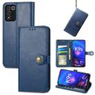 For OPPO K9s Solid Color Leather Buckle Phone Case(Blue) - 1