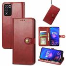 For OPPO K9s Solid Color Leather Buckle Phone Case(Red) - 1