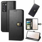 For OPPO  Realme GT Explorer Master Solid Color Leather Buckle Phone Case(Black) - 1