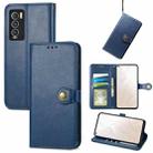 For OPPO  Realme GT Explorer Master Solid Color Leather Buckle Phone Case(Blue) - 1