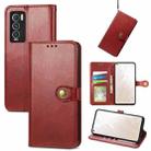 For OPPO  Realme GT Explorer Master Solid Color Leather Buckle Phone Case(Red) - 1