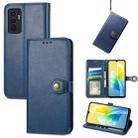 For vivo S10e Solid Color Leather Buckle Phone Case(Blue) - 1