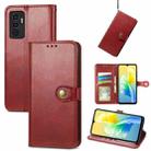 For vivo S10e Solid Color Leather Buckle Phone Case(Red) - 1