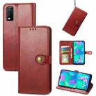 For vivo Y3s 2021 Solid Color Leather Buckle Phone Case(Red) - 1