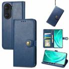 For Honor 60 Pro Solid Color Leather Buckle Phone Case(Blue) - 1