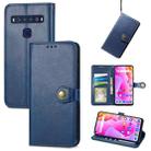 For TCL 10L Solid Color Leather Buckle Phone Case(Blue) - 1