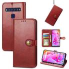 For TCL 10L Solid Color Leather Buckle Phone Case(Red) - 1