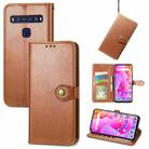 For TCL 10L Solid Color Leather Buckle Phone Case(Brown) - 1