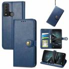 For TCL 20 XE Solid Color Leather Buckle Phone Case(Blue) - 1
