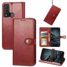 For TCL 20 XE Solid Color Leather Buckle Phone Case(Red) - 1