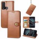 For TCL 20 XE Solid Color Leather Buckle Phone Case(Brown) - 1