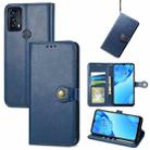 For TCL 20B Solid Color Leather Buckle Phone Case(Blue) - 1