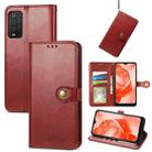 For TCL 205 Solid Color Leather Buckle Phone Case(Red) - 1