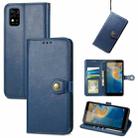 For ZTE Blade A31 Solid Color Leather Buckle Phone Case(Blue) - 1