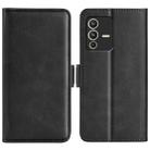 For vivo S12 Dual-side Magnetic Buckle Flip Leather Phone Case(Black) - 1