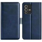 For vivo S12 Dual-side Magnetic Buckle Flip Leather Phone Case(Dark Blue) - 1