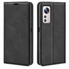 For Xiaomi 12 Pro Retro-skin Magnetic Suction Leather Phone Case(Black) - 1