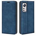 For Xiaomi 12 Pro Retro-skin Magnetic Suction Leather Phone Case(Dark Blue) - 1